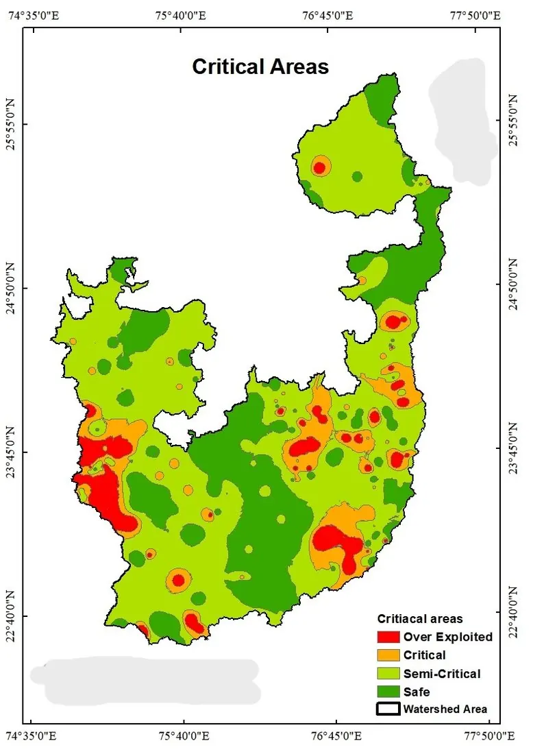 Groundwater critical area classification map